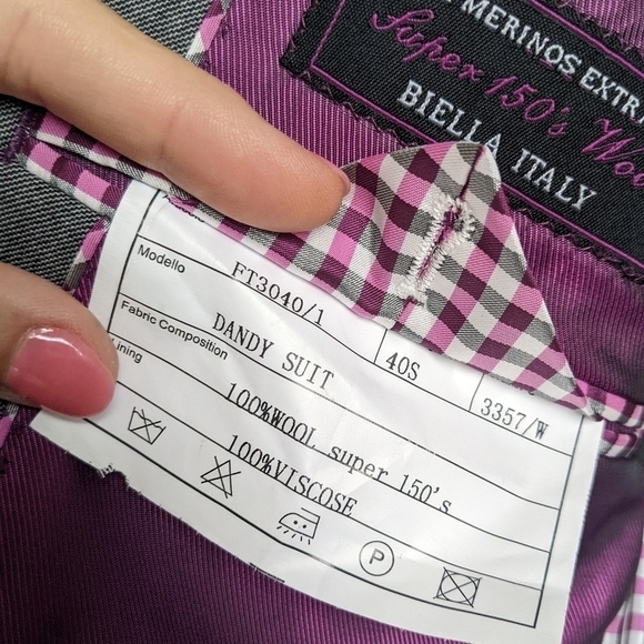 TIGLIO Luxe Slim Fit Grey Wool Blazer 40S - Picture 2 of 8